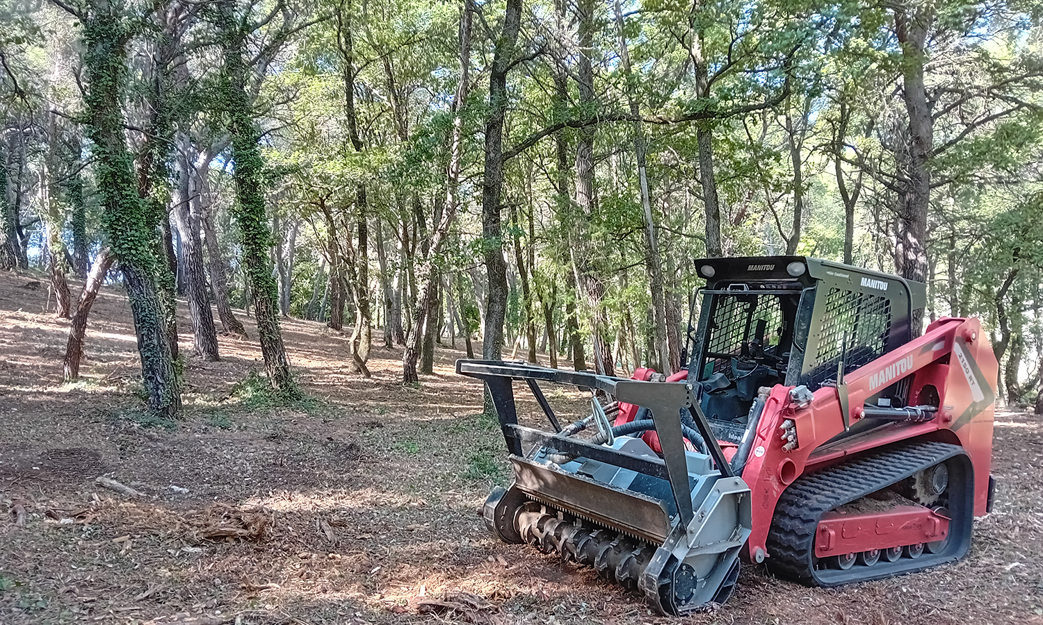 Débroussaillage mécanique GUILLAUME TP autour de Vaison-la-Romaine<br />
GUILLAUME TP expert en Terrassement, VDR, Assainissement, Enrochement, etc