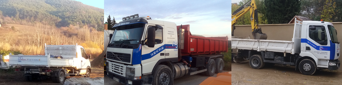 Équipement GUILLAUME TP - Montage de 3 photos de véhicules