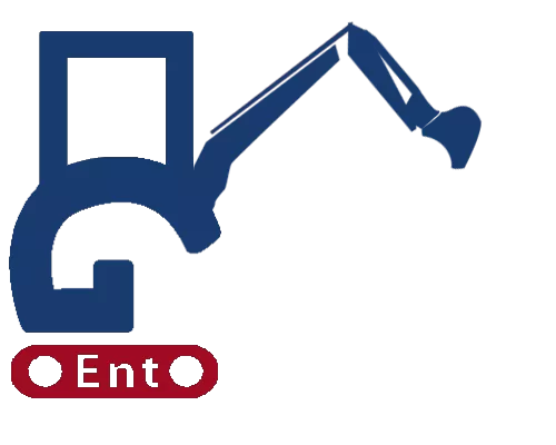 Logo tracteur pelle à droite semi ouverte. Nos services en divers travaux publics GUILLAUME TP